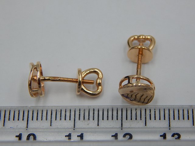 Сережки з червоного золота з цирконієм (33678799) 6