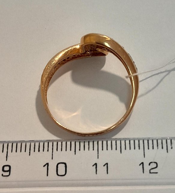 Кольцо из красного золота с цирконием (32830689) 6