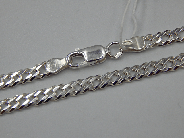 Серебряная цепь с плетением Двойной ромб (31765755) 0