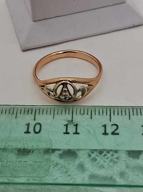 Кольцо из красного и белого золота с цирконием (33500141) 5