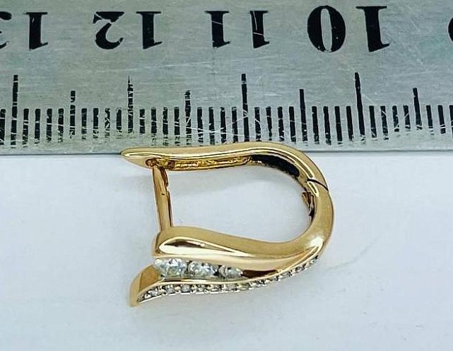 Серьги из красного золота с бриллиантом (-ми) (31801471) 1