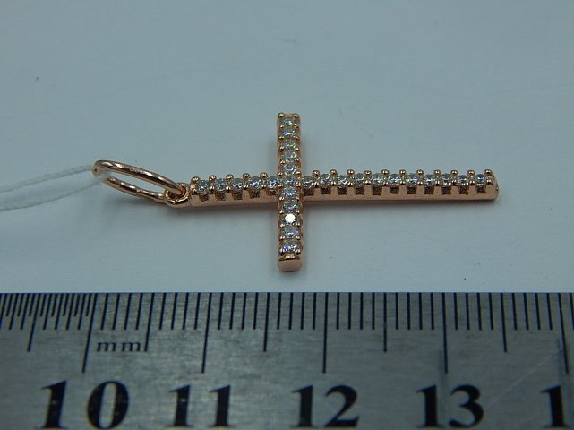 Срібний підвіс-хрест із цирконієм (30703468) 2