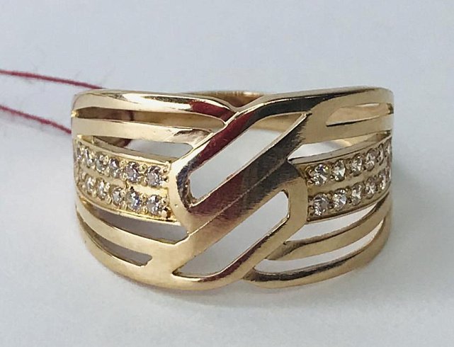 Кольцо из красного золота с цирконием (31858766)  2
