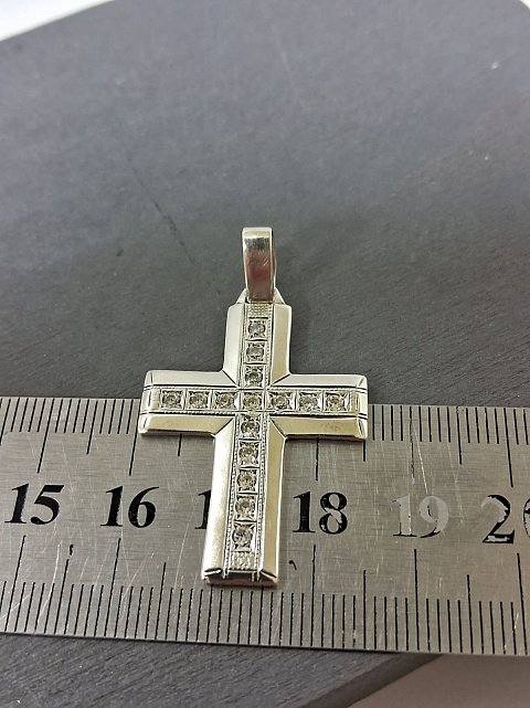 Срібний підвіс-хрест з цирконієм (32075359) 7