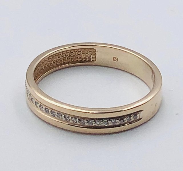 Обручальное кольцо из красного золота с бриллиантом (-ми) (33616156)  1