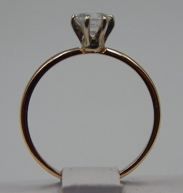 Кольцо из красного золота с цирконием (33430923) 4