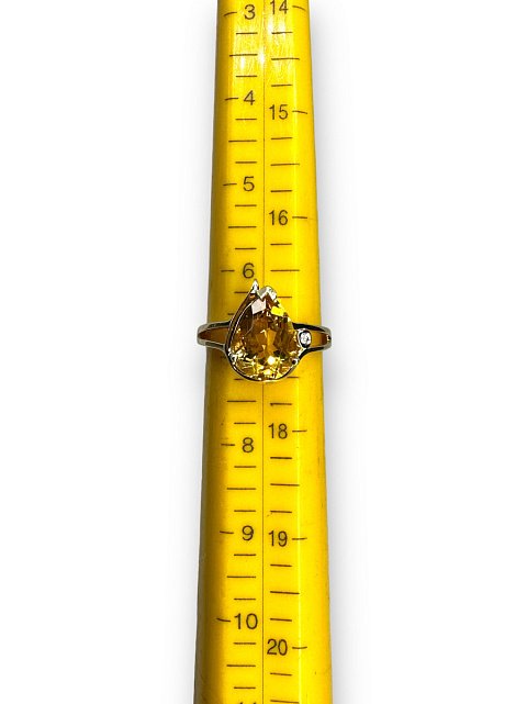 Кольцо из желтого и белого золота с раухтопазом и цирконием (31974446) 3