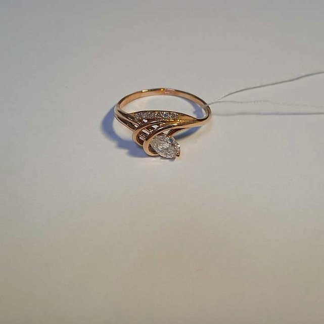 Кольцо из красного золота с бриллиантом (-ми) (27417774)  1