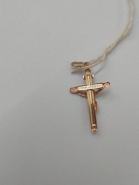 Підвіс-хрест з жовтого та білого золота (33644045) 1