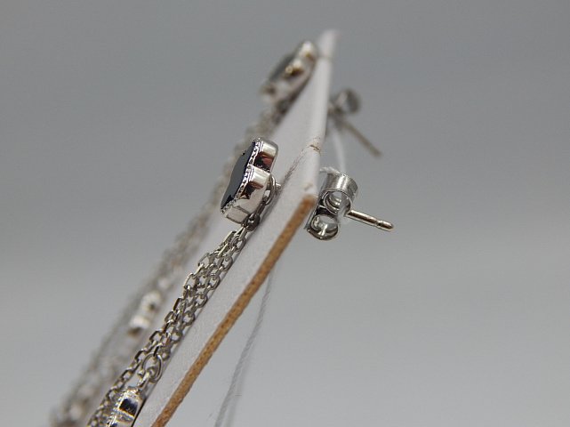 Срібні сережки з перламутром і емаллю (33033937) 2