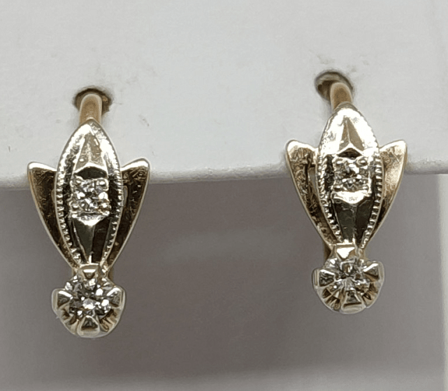 Сережки з червоного та білого золота з діамантом (-ми) (31974410)  0