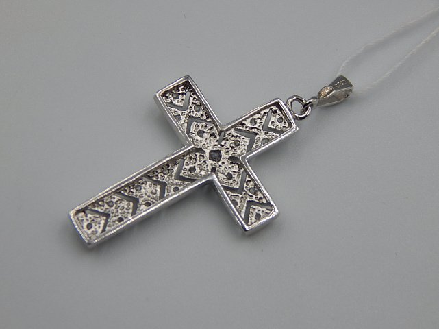 Срібний підвіс-хрест із цирконієм (32924788) 2