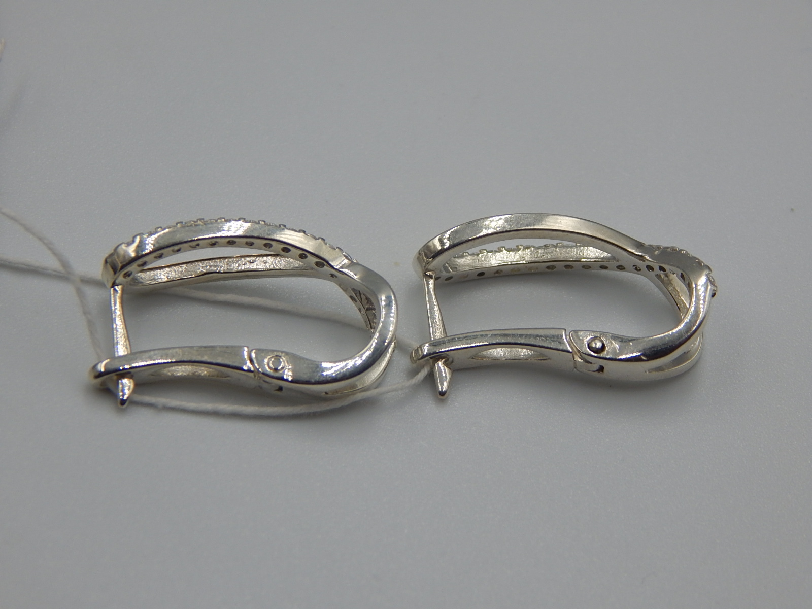 Серебряные серьги с позолотой и цирконием (31613544) 4