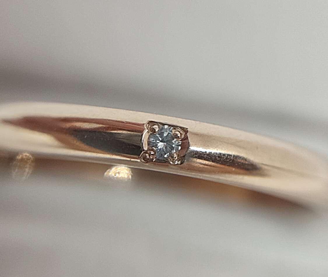 Обручальное кольцо из красного золота с бриллиантом (-ми) (31625988) 2