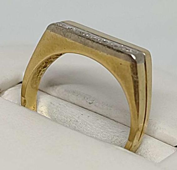 Перстень из желтого и белого золота с бриллиантом (-ми) (31642513) 2