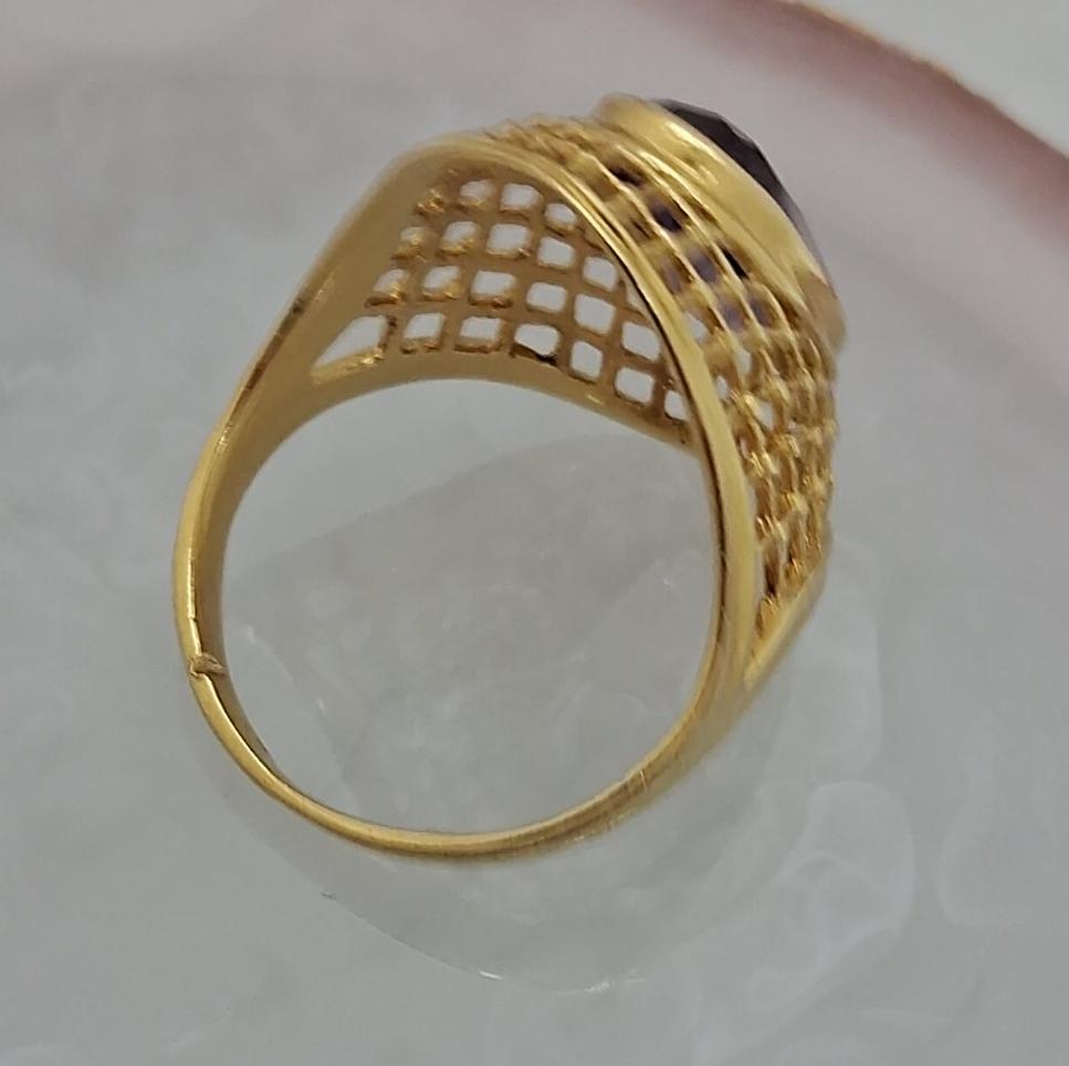 Кольцо из желтого золота с корундом (32216094) 4