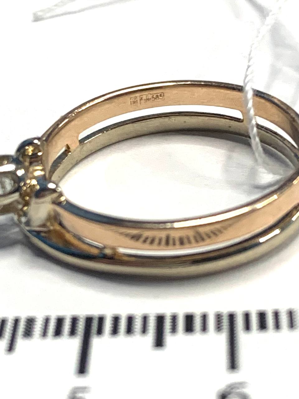 Кольцо из красного и белого золота с бриллиантом (-ми) (33605527) 4
