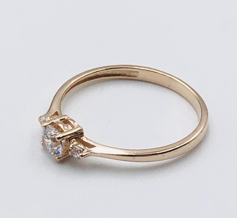 Кольцо из красного золота с цирконием (33792781) 1