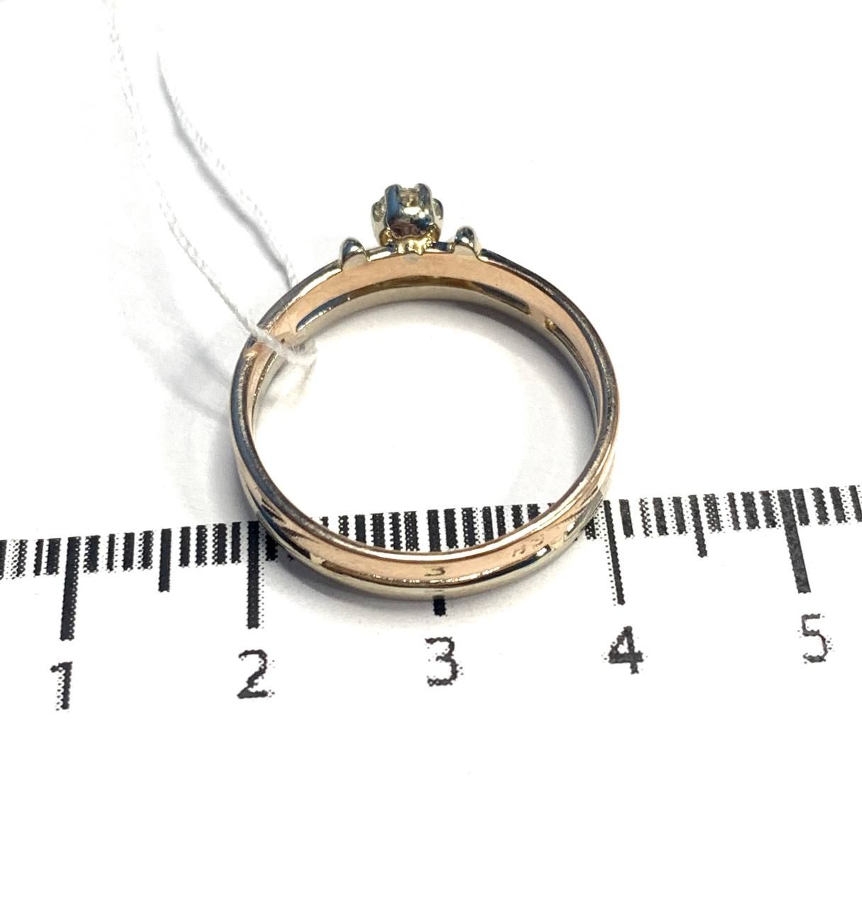 Кольцо из красного и белого золота с бриллиантом (-ми) (33605527) 3