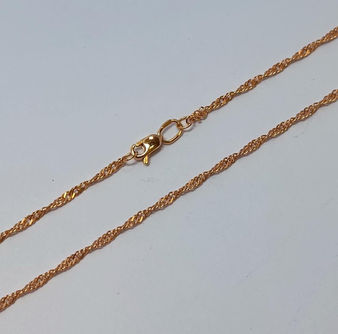 Цепь из красного золота с плетением Сингапур (33025526) 0
