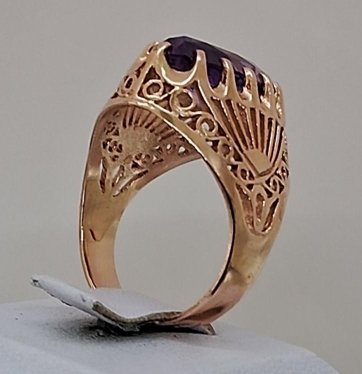 Кольцо из красного золота с корундом (33796123) 2