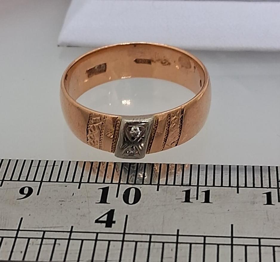 Обручальное кольцо из красного и белого золота с бриллиантом (-ми) (33774610)  5