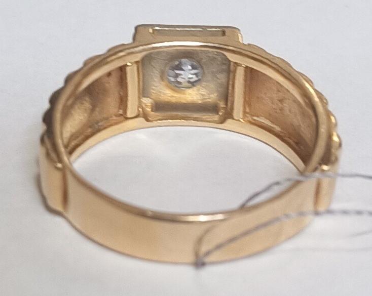 Перстень из красного и белого золота с цирконием (32601484) 2