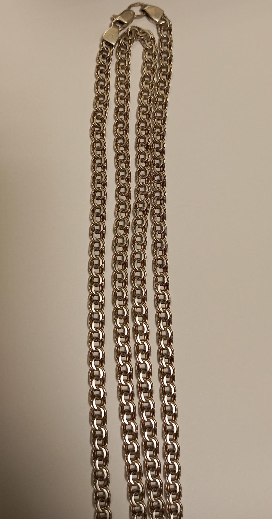 Серебряная цепь с плетением Бисмарк (33743379) 4