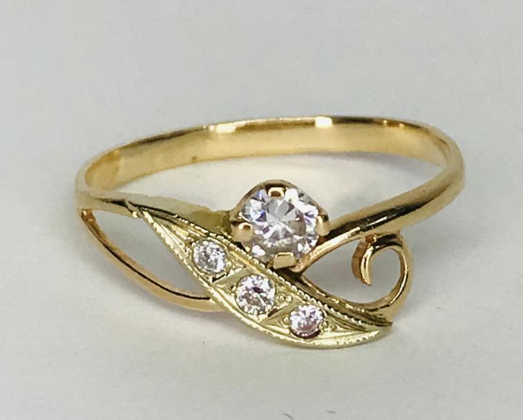 Кольцо из красного и белого золота с цирконием (31252279) 2