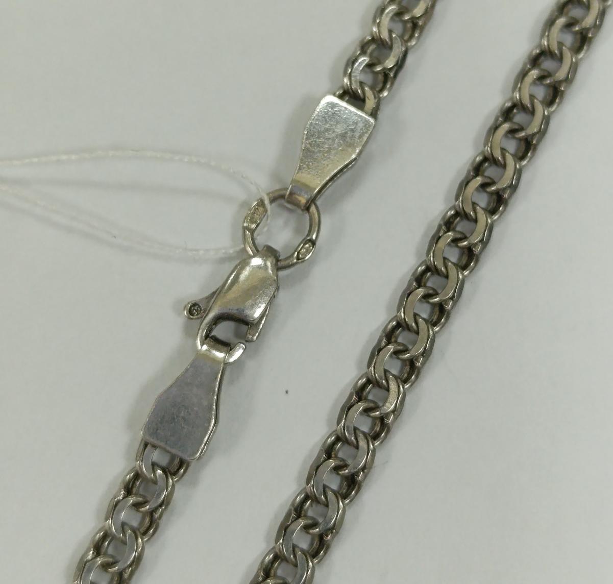 Серебряная цепь с плетением Бисмарк (33794085) 0