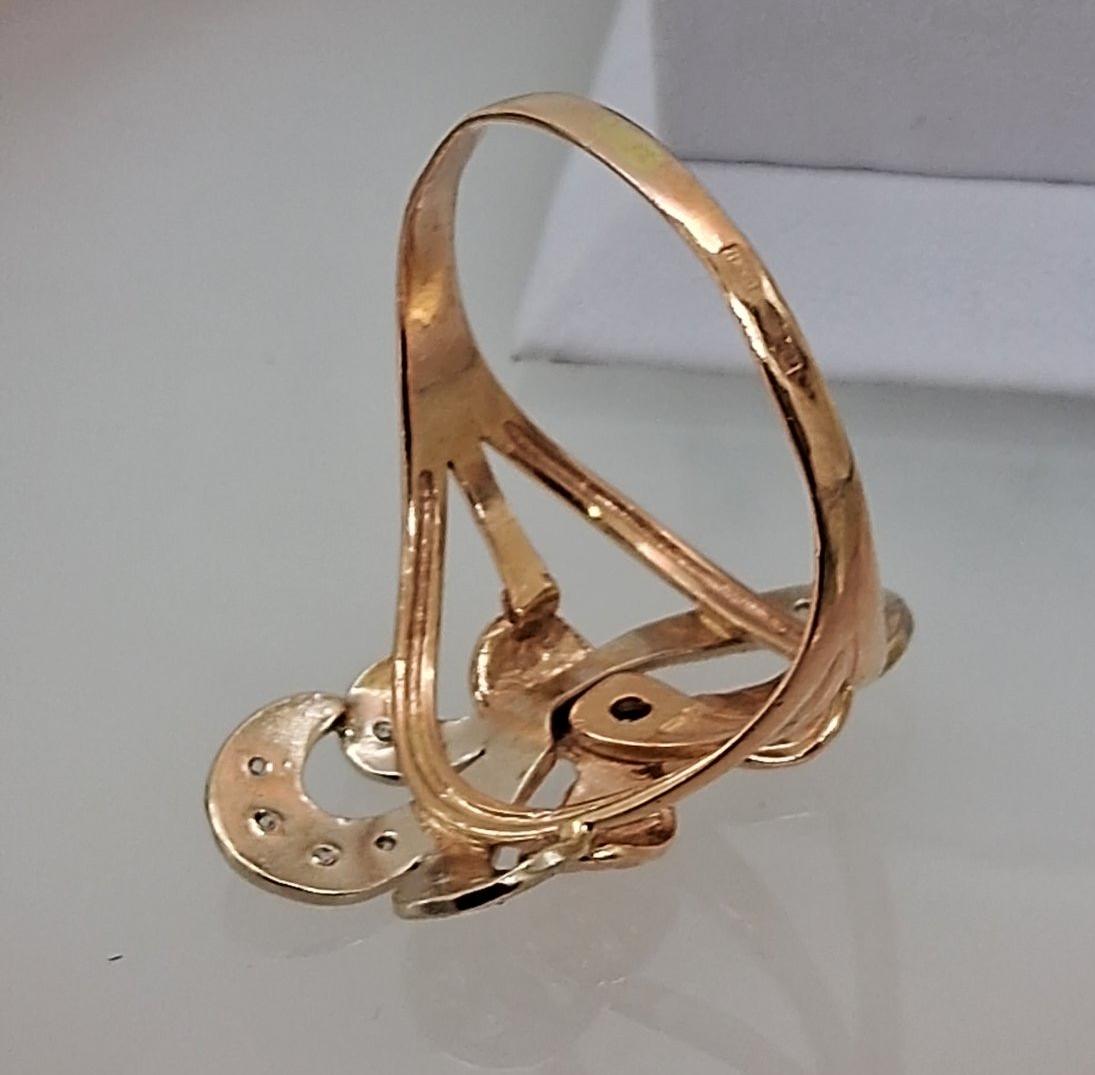 Кольцо из красного и белого золота с цирконием (33795825) 4