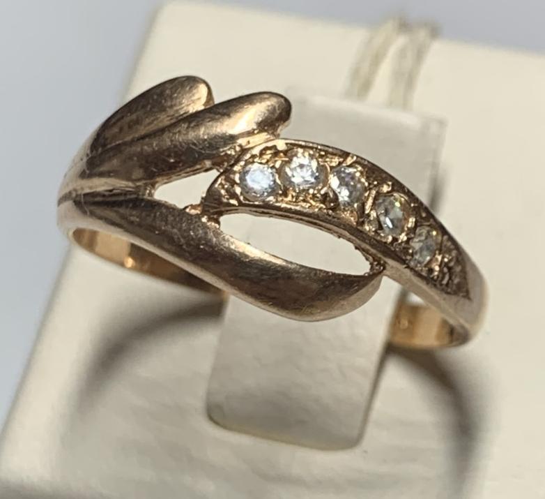Кольцо из красного золота с цирконием (33797997) 0