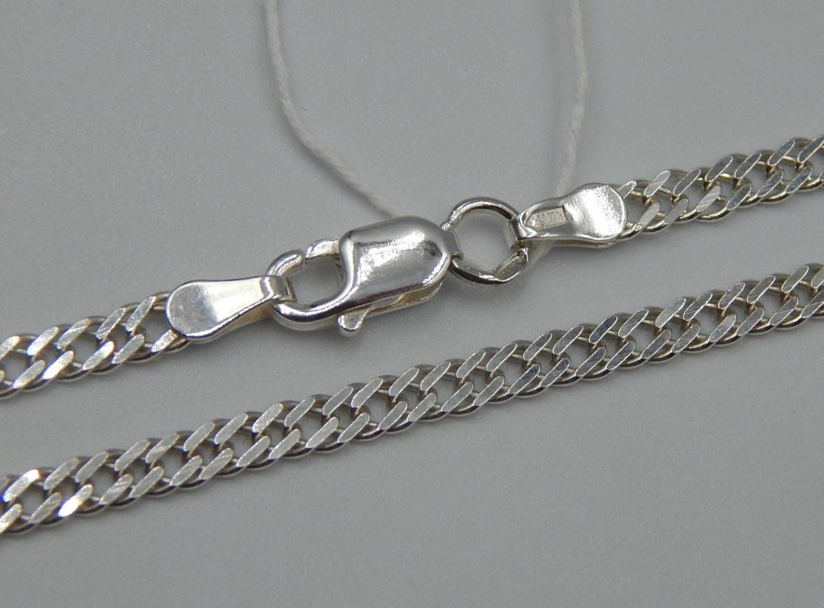 Серебряная цепь с плетением Двойной ромб (32280985) 0