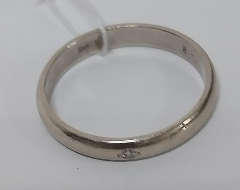 Обручальное кольцо из белого золота с бриллиантом (-ми) (33616257)  2