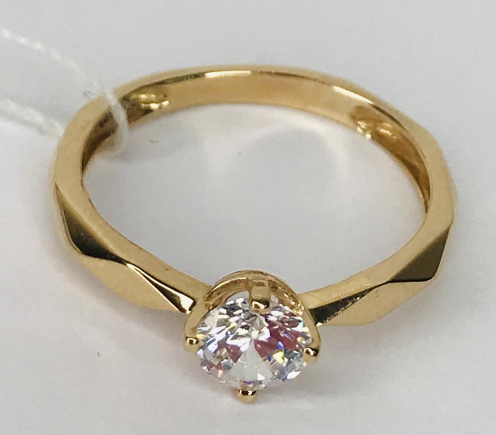 Кольцо из красного золота с цирконием (33795175) 2