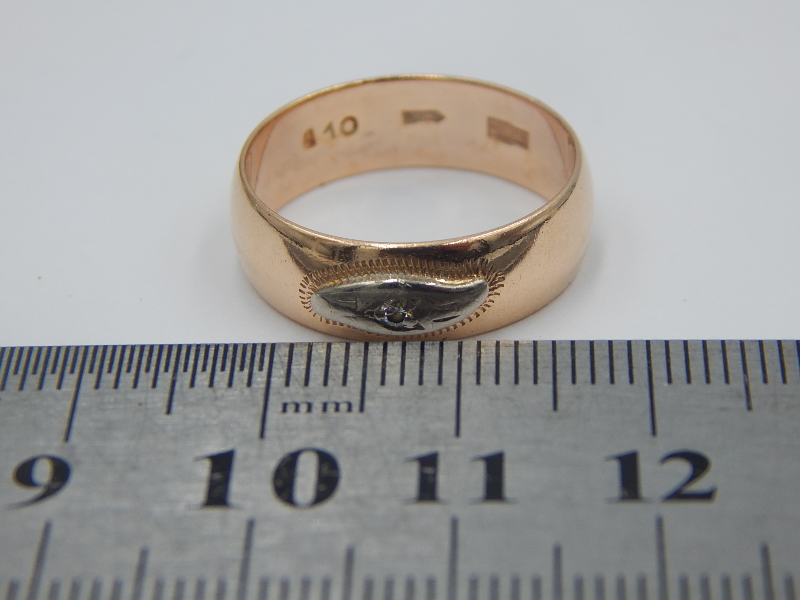 Обручальное кольцо из красного и белого золота с бриллиантом (-ми) (33776951)  5