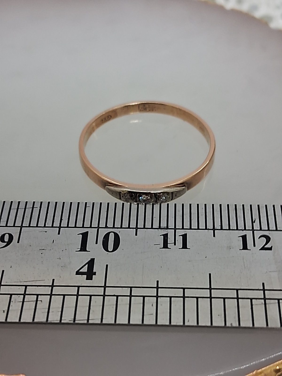 Кольцо из красного и белого золота с бриллиантом (-ми) (33778839) 7