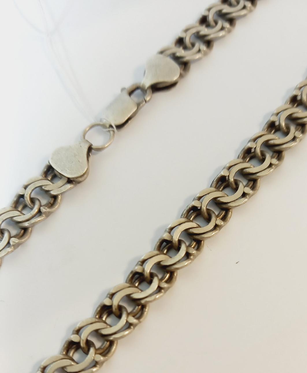 Серебряная цепь с плетением Бисмарк (33752205) 0