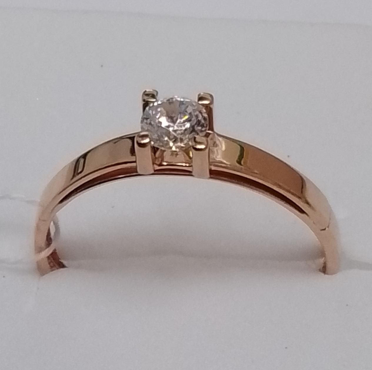 Кольцо из красного золота с цирконием (33793153)  2