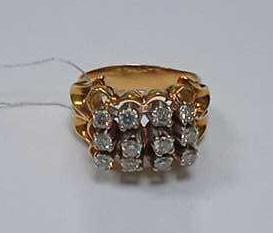 Кольцо из красного и белого золота с бриллиантом (-ми) (27417683) 0