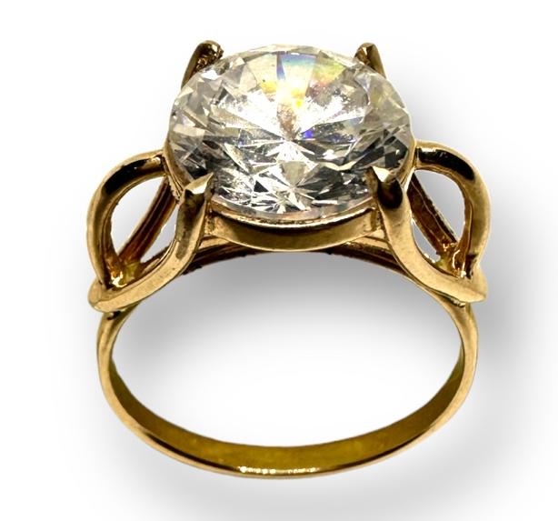 Кольцо из красного золота с цирконием (29610182) 1