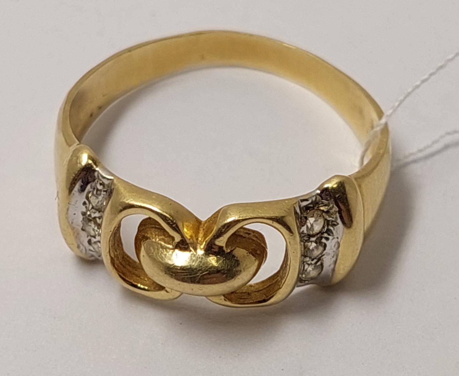 Кольцо из желтого золота с цирконием (33781372) 1