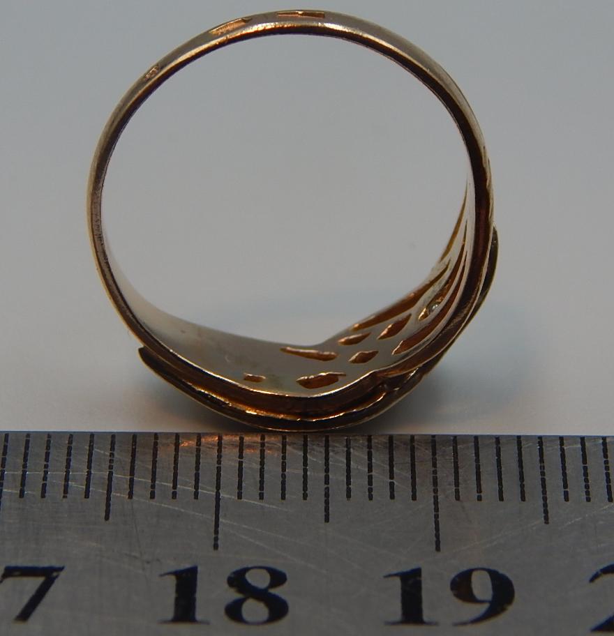 Кольцо из красного и белого золота с цирконием (33725797) 3