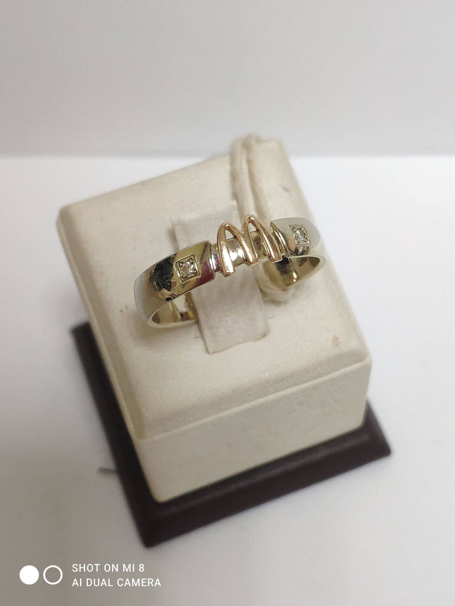 Кольцо из красного и желтого золота с бриллиантом (-ми) (33130209) 1