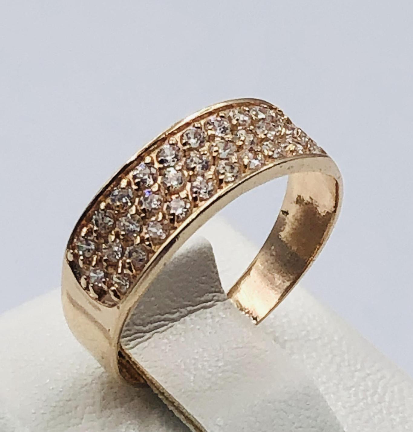 Кольцо из красного золота с цирконием (33792734)  0