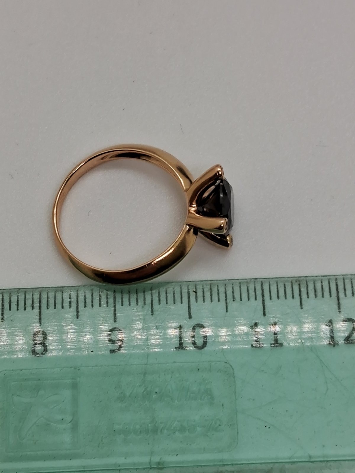 Кольцо из красного золота с цирконием (33822301) 3