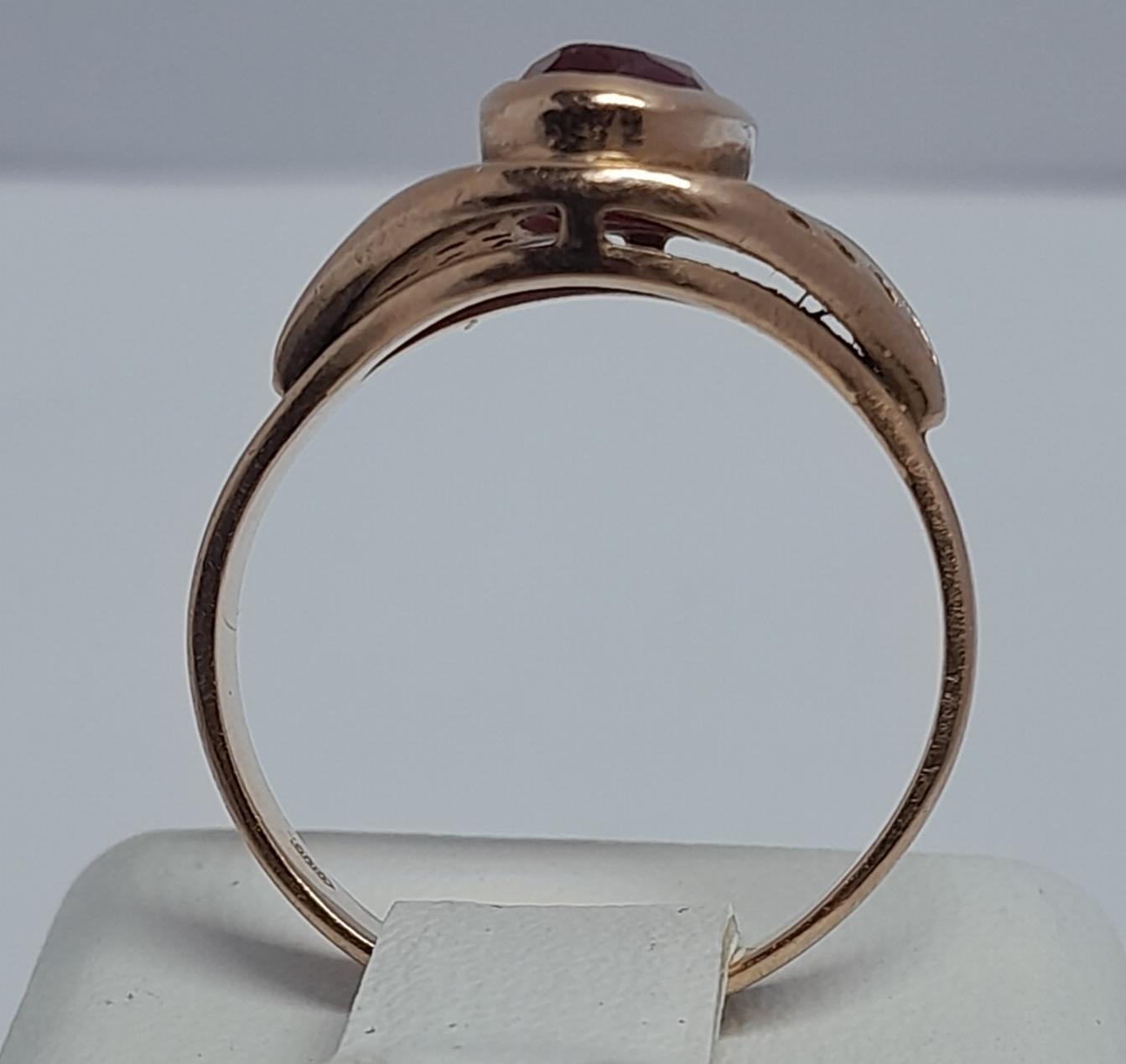 Кольцо из красного золота с цирконием (32956604) 2