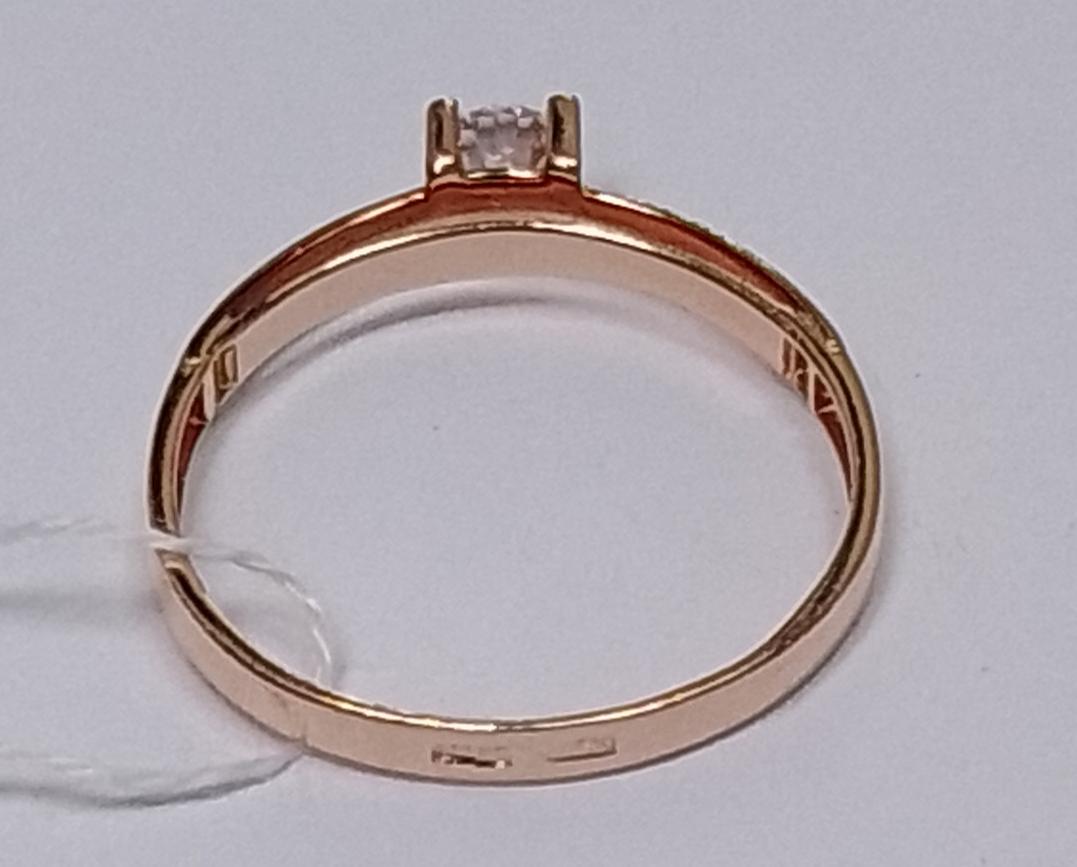 Кольцо из красного золота с цирконием (33793153)  4