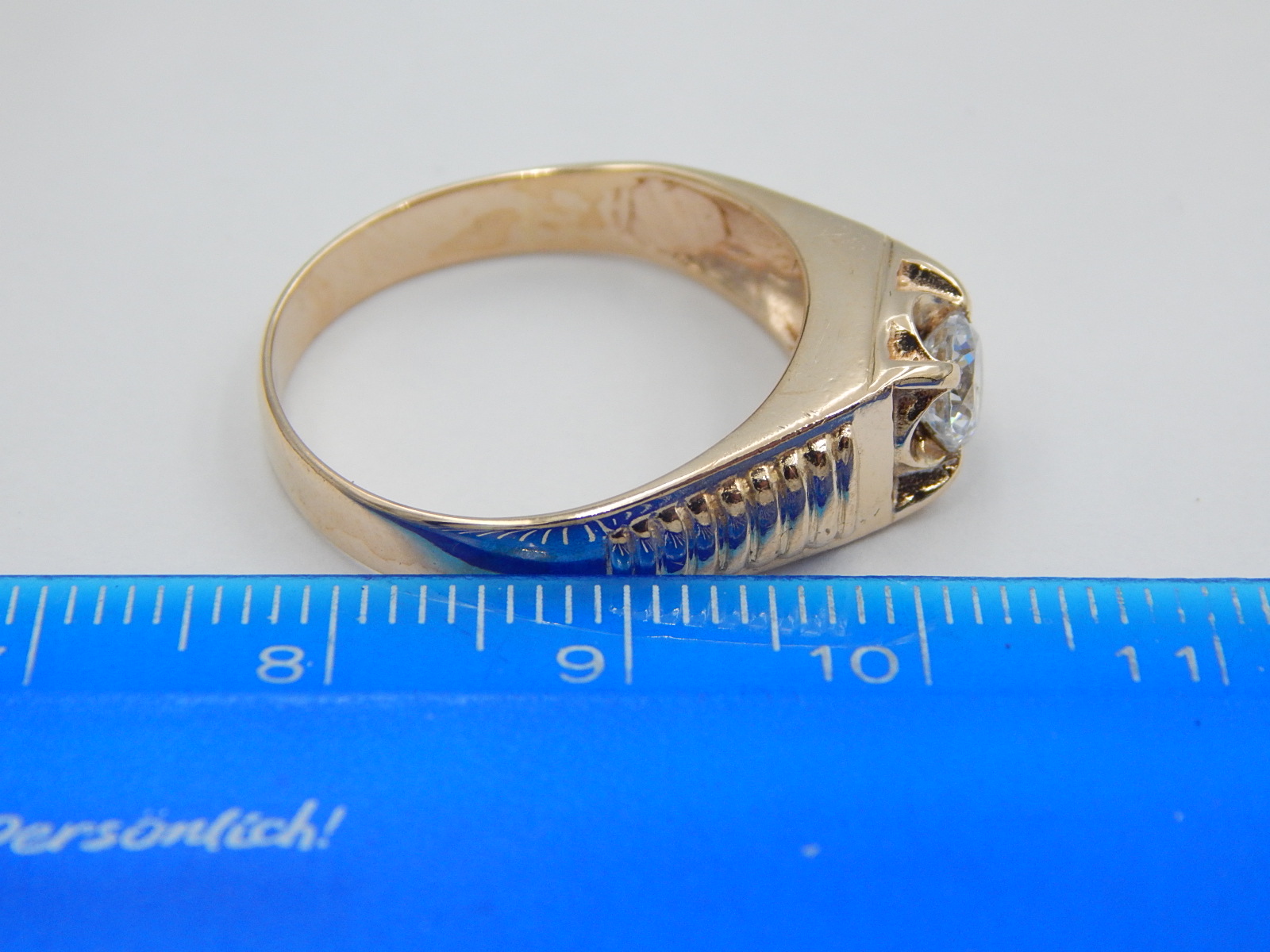 Перстень из красного золота с цирконием (28938445) 6