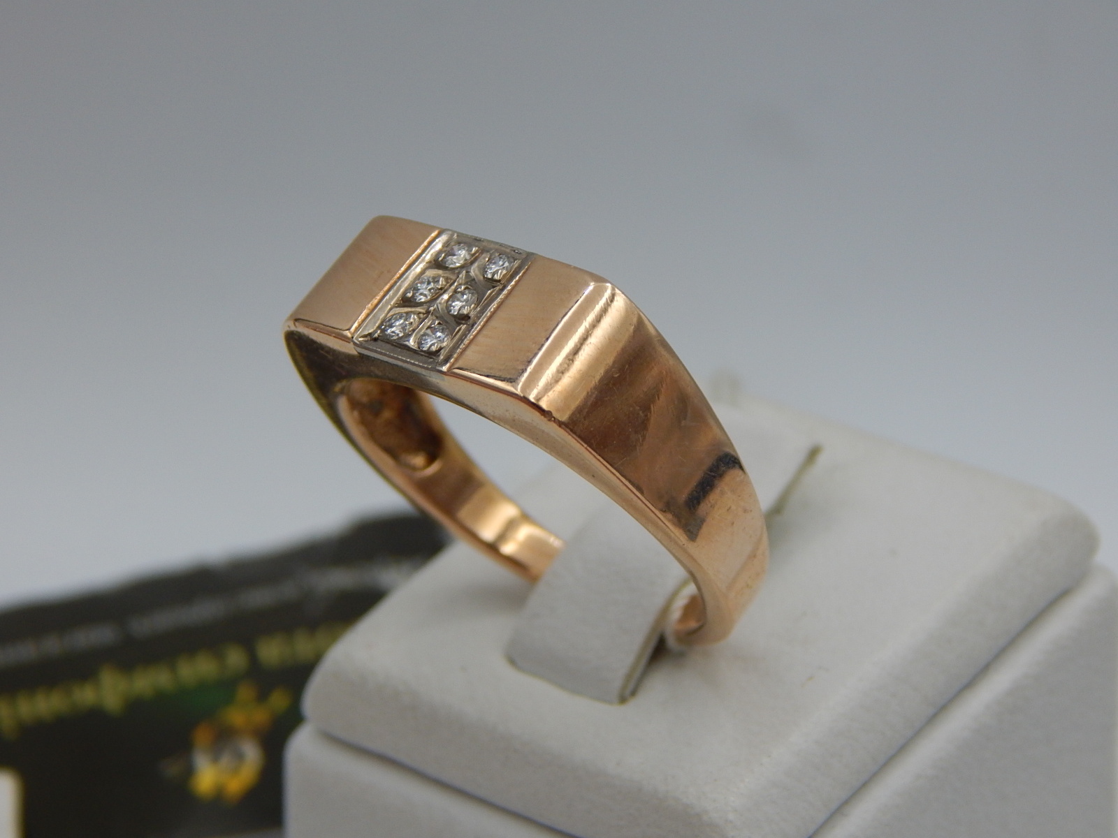 Перстень из красного и белого золота с бриллиантом (-ми) (31200454) 2